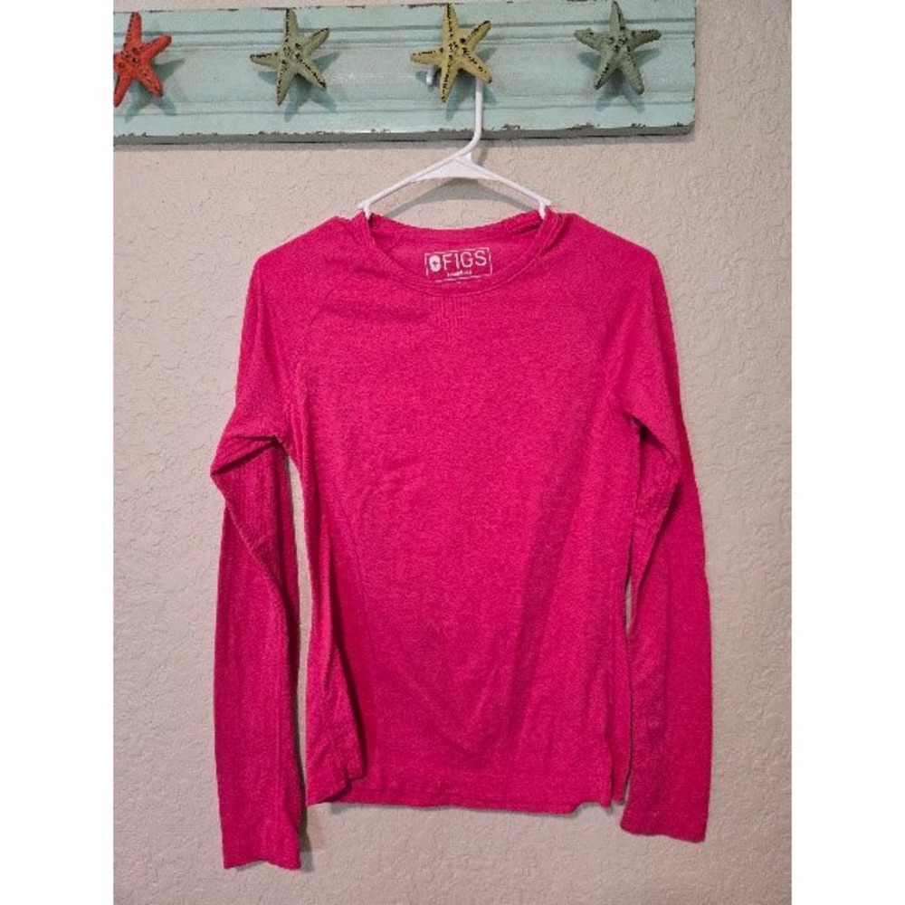 Figs Pink Long Sleeve Tee